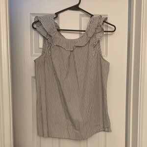 J Crew Gray and White Striped Sleeveless Dress Top size 8